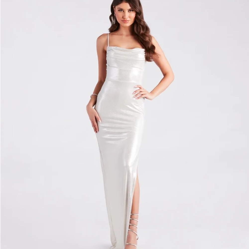 Carmela Formal High Slit Glitter Dress